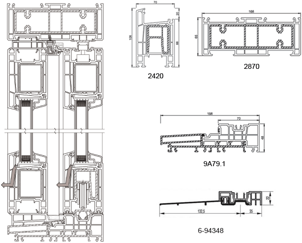 Premidoor schiebetur - Hauptprofile