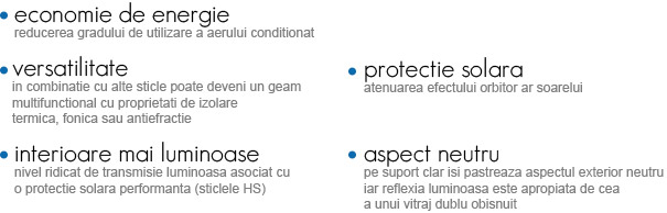 avantaje sticla control solar